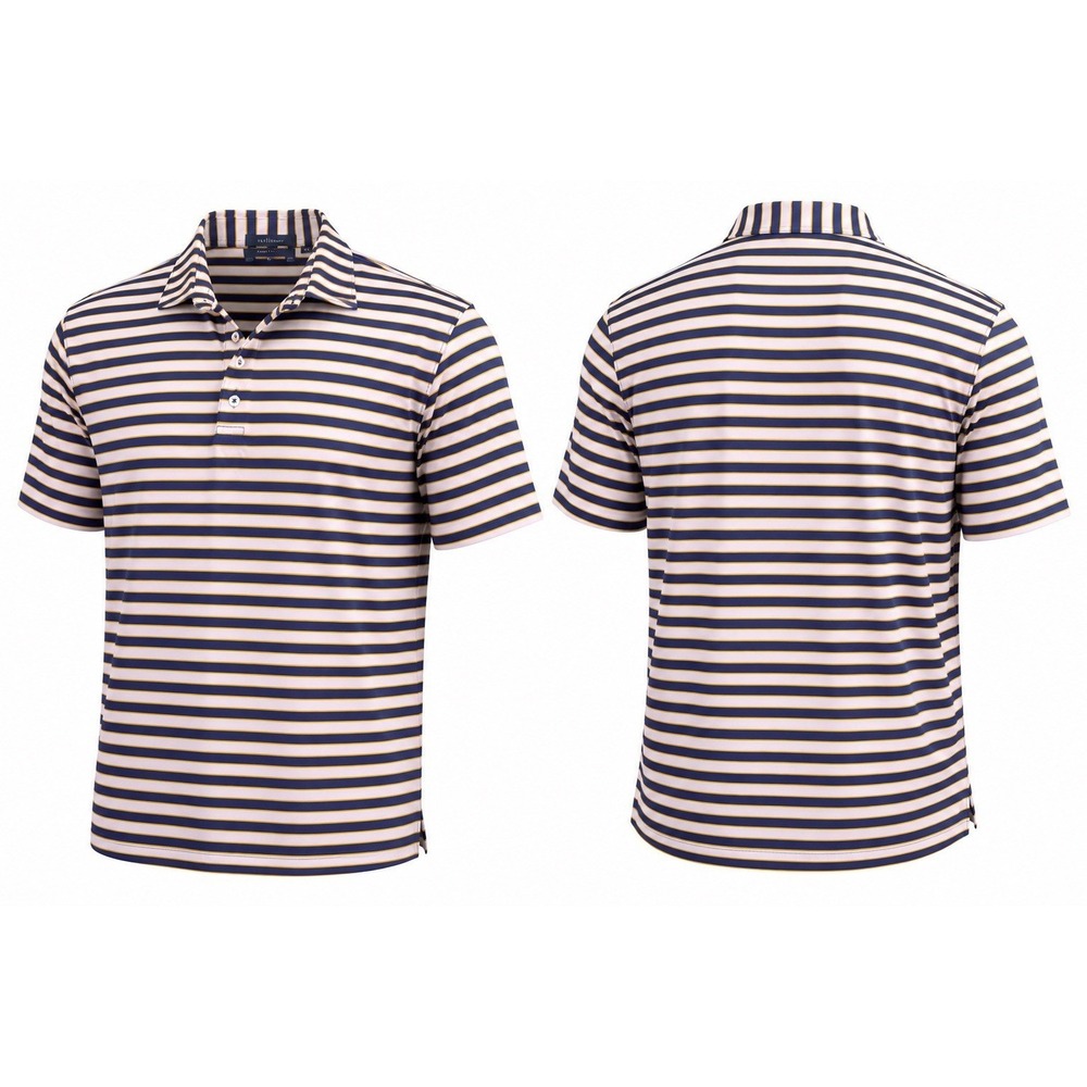 Turtleson‎ Polo Shirt Mens Extra Large XL White Blue Striped Performance